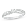 Thumbnail Image 0 of 0.15 CT. T.W. Diamond Crossover Promise Ring in 10K White Gold