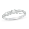 Thumbnail Image 1 of 0.15 CT. T.W. Diamond Crossover Promise Ring in 10K White Gold