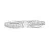 Thumbnail Image 3 of 0.15 CT. T.W. Diamond Crossover Promise Ring in 10K White Gold