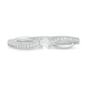 Thumbnail Image 4 of 0.15 CT. T.W. Diamond Crossover Promise Ring in 10K White Gold