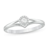 Thumbnail Image 1 of 0.12 CT. T.W. Diamond Teardrop Frame Promise Ring in 10K White Gold