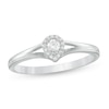 Thumbnail Image 0 of 0.12 CT. T.W. Diamond Teardrop Frame Promise Ring in 10K White Gold