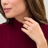 Thumbnail Image 2 of 0.18 CT. T.W. Enhanced Black and White Diamond Tilted Cushion Frame Leaf-Sides Promise Ring in 10K Rose Gold