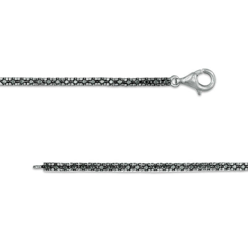 1.00 CT. T.W. Black Diamond Tennis Bracelet in Sterling Silver - 7.5"