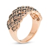Thumbnail Image 2 of 1.00 CT. T.W. Enhanced Champagne Diamond Vintage-Style Quilt Ring in 10K Rose Gold