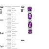 Oval Amethyst and Lab-Created White Sapphire Hoop Earrings in Sterling Silver