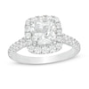 Thumbnail Image 1 of Vera Wang Love Collection 2.69 CT. T.W. Certified Cushion-Cut Diamond Frame Engagement Ring in 14K White Gold (I/SI2)