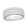 Thumbnail Image 1 of Vera Wang Love Collection 1.45 CT. T.W. Diamond and Blue Sapphire Band in 14K White Gold (I/SI2)