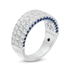 Thumbnail Image 2 of Vera Wang Love Collection 1.45 CT. T.W. Diamond and Blue Sapphire Band in 14K White Gold (I/SI2)