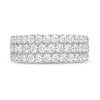 Thumbnail Image 2 of Vera Wang Love Collection 1.45 CT. T.W. Certified Diamond and Blue Sapphire Band in 14K White Gold (I/SI2)