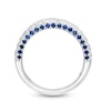 Thumbnail Image 3 of Vera Wang Love Collection 1.45 CT. T.W. Certified Diamond and Blue Sapphire Band in 14K White Gold (I/SI2)