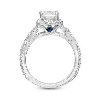 Vera Wang Love Collection 2.45 CT. T.W. Certified Oval Diamond Frame Twist Engagement Ring in 14K White Gold (I/SI2)