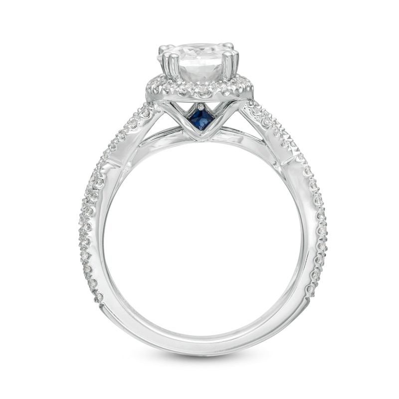 Main Image 4 of Vera Wang Love Collection 2.45 CT. T.W. Certified Oval Diamond Frame Twist Engagement Ring in 14K White Gold (I/SI2)