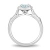 Thumbnail Image 4 of Enchanted Disney Elsa 6.0mm Aquamarine and 0.18 CT. T.W. Diamond Frame Engagement Ring in 14K White Gold