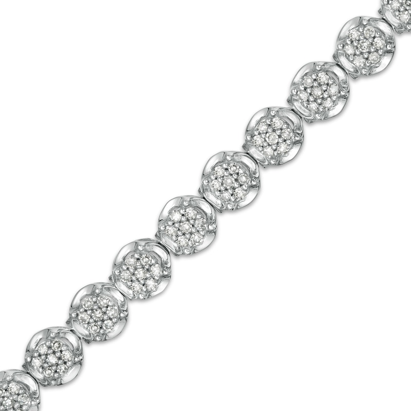 1.00 CT. T.W. Composite Diamond Tennis Bracelet in 10K White Gold