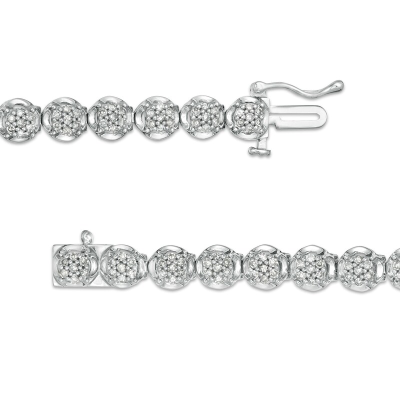 1.00 CT. T.W. Composite Diamond Tennis Bracelet in 10K White Gold