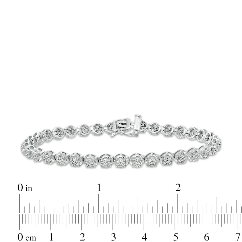 Main Image 4 of 1.00 CT. T.W. Composite Diamond Tennis Bracelet in 10K White Gold