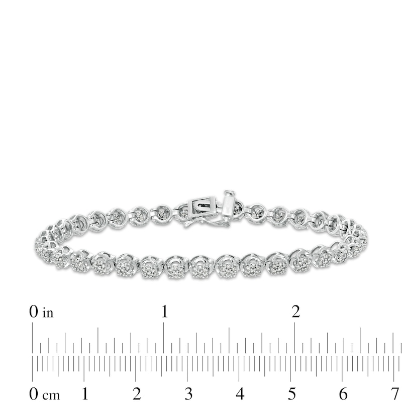 1.00 CT. T.W. Composite Diamond Tennis Bracelet in 10K White Gold