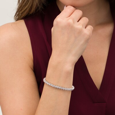 CT. T.W. Diamond "S" Tennis Bracelet in Sterling Silver