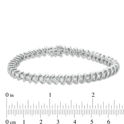 CT. T.W. Diamond "S" Tennis Bracelet in Sterling Silver