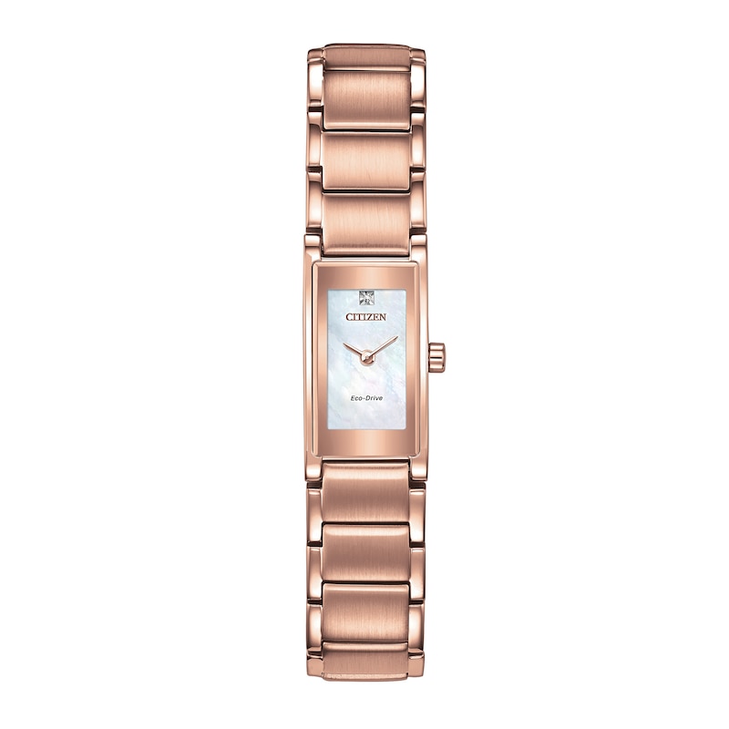 Main Image 2 of Ladies' Exclusive Citizen Eco-Drive® Axiom Diamond Accent Rose-Tone Watch and Bolo Bracelet Box Set (Model: EG7053-64D)