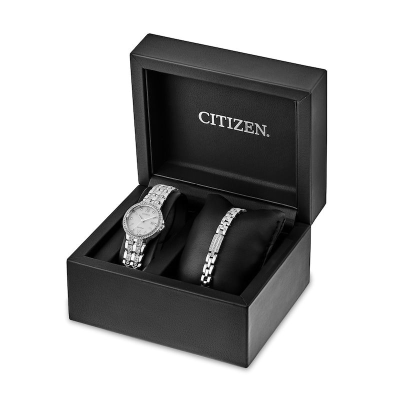Main Image 1 of Ladies' Exclusive Citizen Eco-Drive® Paradex Crystal Watch and Bracelet Box Set (Model: EW2341-63A)