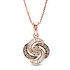 Thumbnail Image 0 of 0.25 CT. T.W. Champagne and White Composite Diamond Orbit Frame Pendant in 10K Rose Gold