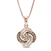 0.25 CT. T.W. Champagne and White Composite Diamond Orbit Frame Pendant in 10K Rose Gold
