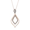 Thumbnail Image 0 of 0.25 CT. T.W. Champagne and White Diamond Teardrop Pendant in Sterling Silver and 10K Rose Gold