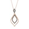 0.25 CT. T.W. Champagne and White Diamond Teardrop Pendant in Sterling Silver and 10K Rose Gold