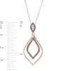 Thumbnail Image 1 of 0.25 CT. T.W. Champagne and White Diamond Teardrop Pendant in Sterling Silver and 10K Rose Gold