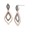 Thumbnail Image 0 of 0.25 CT. T.W. Champagne and White Diamond Teardrop Earrings in Sterling Silver and 10K Rose Gold