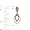 Thumbnail Image 1 of 0.25 CT. T.W. Champagne and White Diamond Teardrop Earrings in Sterling Silver and 10K Rose Gold
