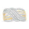 Thumbnail Image 4 of 1.00 CT. T.W. Diamond Multi-Row Wave Ring in 10K Gold