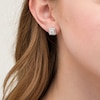 Thumbnail Image 2 of 1.00 CT. T.W. Composite Diamond Square Frame Stud Earrings in 10K White Gold