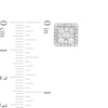 Thumbnail Image 3 of 1.00 CT. T.W. Composite Diamond Square Frame Stud Earrings in 10K White Gold