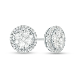 1.00 CT. T.W. Composite Diamond Stud Earrings in 10K White Gold