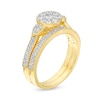 Thumbnail Image 3 of 0.58 CT. T.W. Diamond Frame Petal-Sides Vintage-Style Bridal Set in 10K Gold