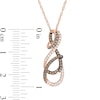 Thumbnail Image 1 of 0.32 CT. T.W. Champagne and White Diamond Layered Infinity Pendant in 10K Rose Gold