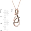 0.32 CT. T.W. Champagne and White Diamond Layered Infinity Pendant in 10K Rose Gold
