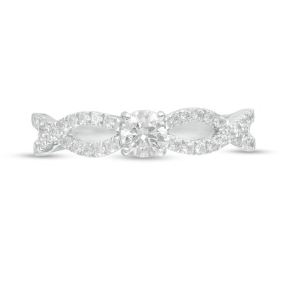 0.45 CT. T.W. Diamond Twist Shank Engagement Ring in 10K White Gold