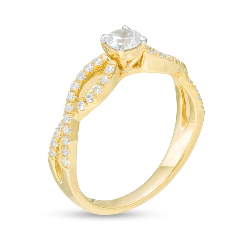 Main Image 3 of 0.45 CT. T.W. Diamond Twist Shank Engagement Ring in 10K Gold