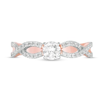 0.45 CT. T.W. Diamond Twist Shank Engagement Ring in 10K Rose Gold