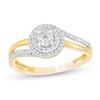 Thumbnail Image 1 of 0.25 CT. T.W. Diamond Double Frame Bypass Split Shank Ring in 10K Gold