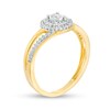Thumbnail Image 3 of 0.25 CT. T.W. Diamond Double Frame Bypass Split Shank Ring in 10K Gold
