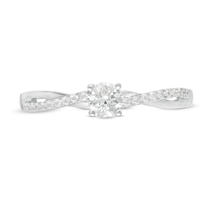 0.29 CT. T.W. Diamond Twist Engagement Ring in 10K White Gold