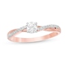 Thumbnail Image 0 of 0.29 CT. T.W. Diamond Twist Shank Engagement Ring in 10K Rose Gold
