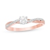 Thumbnail Image 1 of 0.29 CT. T.W. Diamond Twist Shank Engagement Ring in 10K Rose Gold