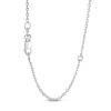 Thumbnail Image 2 of 0.25 CT. T.W. Composite Diamond Multi-Flower Curved Bar Necklace in Sterling Silver