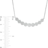 Thumbnail Image 3 of 0.25 CT. T.W. Composite Diamond Multi-Flower Curved Bar Necklace in Sterling Silver